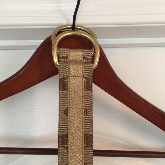 Coach Gold and Tan small belt - Picture 2 of 5